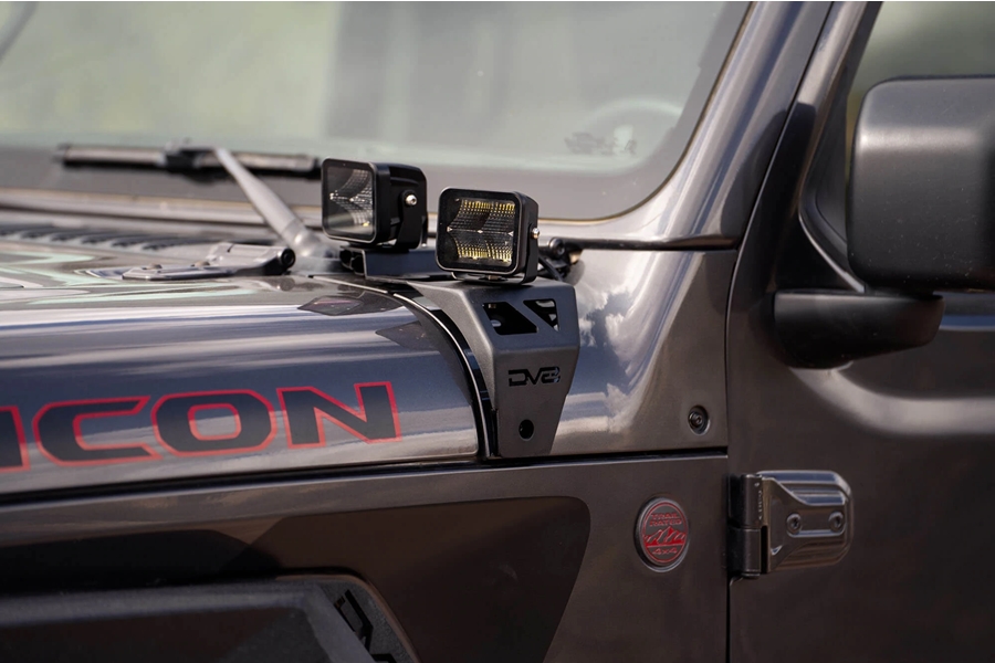 DV8 Offroad A-Pillar Dual Pod Light Mounts - JT/JL