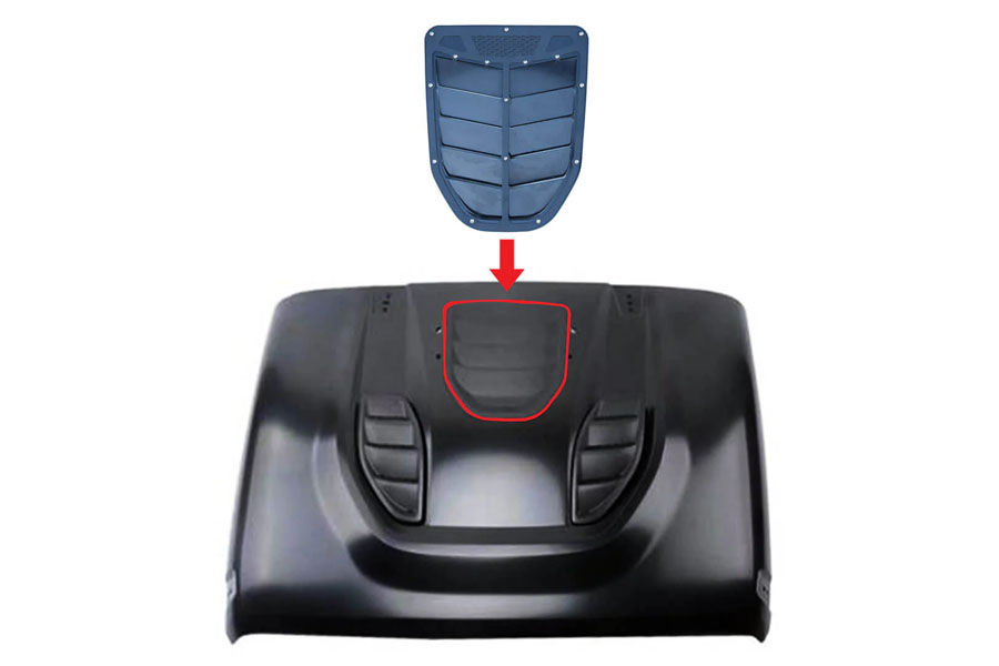 Motobilt Center Hood Vent - Rock Monster USA Hood Compatible - JK
