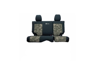 Bartact Tactical Series Rear Seat Covers - Black/Camo, No Armrest - JT