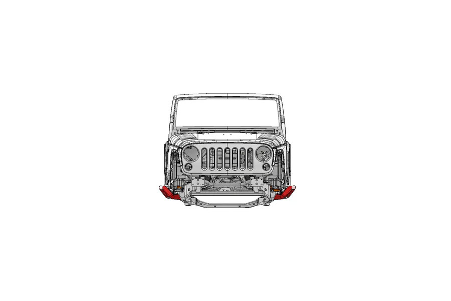 Motobilt Frame Mounted Stretch Rock Slider - JK 2DR