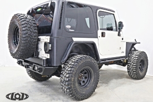 LOD Destroyer Rear Bumper with Tire Carrier, Black Texture - TJ/LJ/YJ