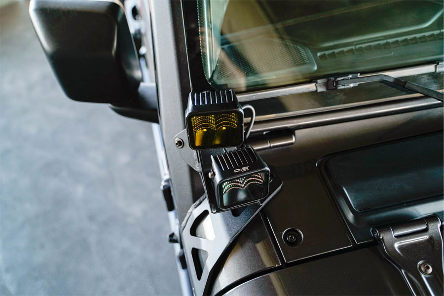 DV8 Offroad A-Pillar Dual Light Pod Mounts - JL/JT