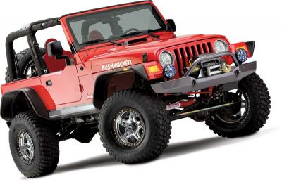 Bushwacker Flat Style Fender Flare Set Matte Black - LJ/TJ