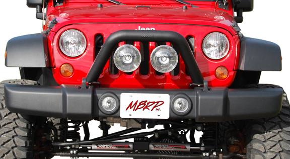 MBRP Off Camber Fabrication Front Light Bar/Grill Guard System LINE-X Coated - JK