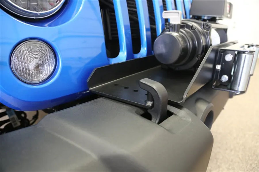 Rock Hard 4x4 Patriot Series Front Winch Plate for Factory Plastic Bumper - JK