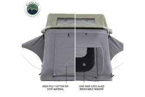 Overland Vehicle Systems Nomadic 4 Extended Roof Top Tent, Gray Body, Green Rainfly