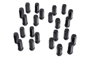 Rugged Ridge 14x1.5 Acorn Style Lug Nuts, Black 24 pieces - JT/JL