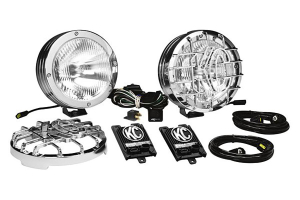 KC HiLites 8in Rally 800 HID Pair Pack System Stainless Steel Housing Spread Pattern