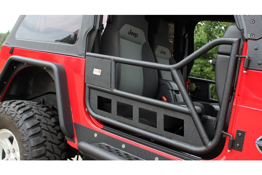 Fishbone Offroad Front Tube Doors - Black Textured  - TJ 