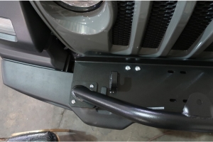 Rock Hard 4x4 Winch Guard with Light Mount Hoop - JT/JL