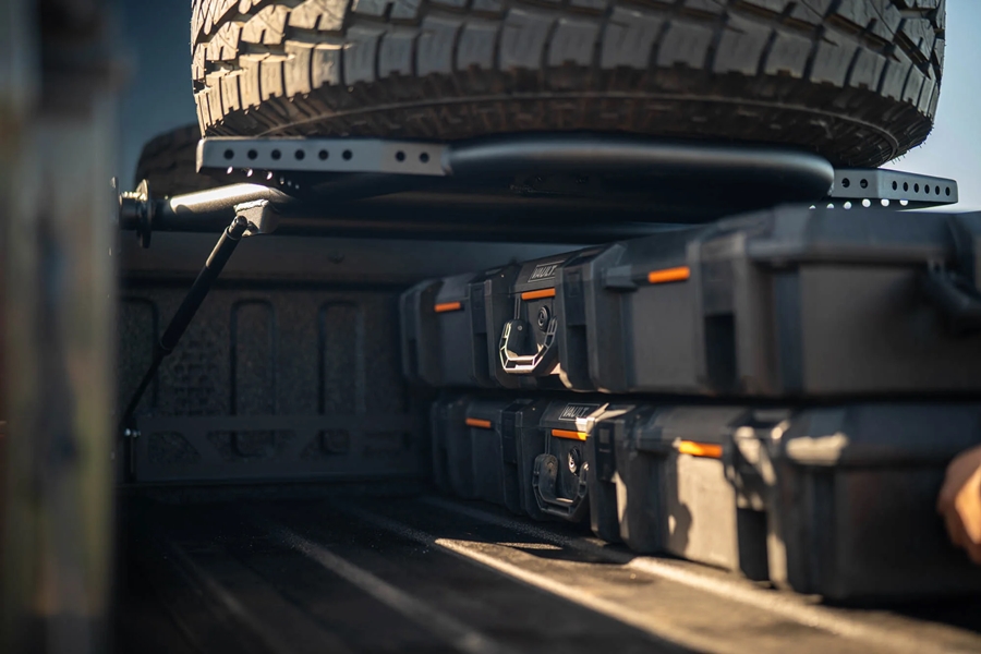 DV8 Offroad Adjustable In-Bed Tire Carrier - JT 