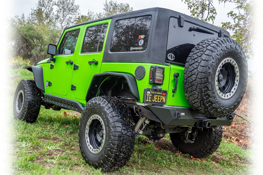 Turn Offroad Rear Bumper w/ LED Pod Lights and Hitch Receiver - JK
