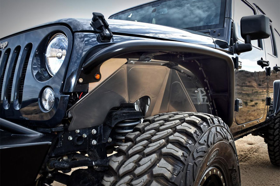 Poison Spyder Front Inner Fenders - Raw - JK