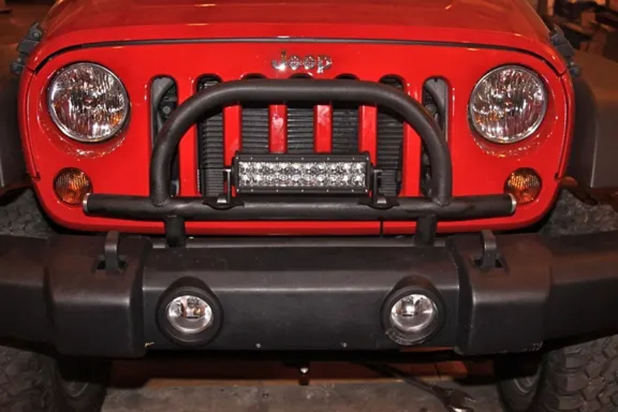 Rock Hard 4x4 Light Mount w/ Grille Guard for Factory Front Bumper - JK