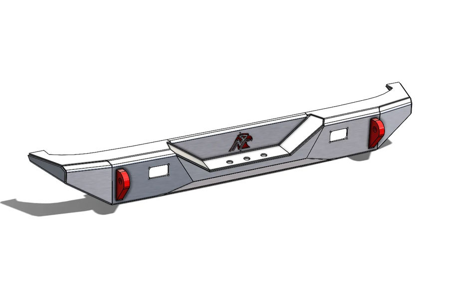 Next Venture Motorsports Aluminum Rear Bumper Featherweight Series - Bare w/ LED Cutouts - JK