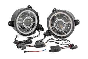 Rough Country 9in DRL Halo LED Headlights  - JT/JL