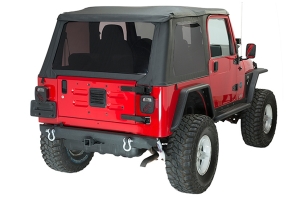 Fishbone Offroad Rear Bumper w/ Receiver Hitch and D-Rings - TJ/YJ 