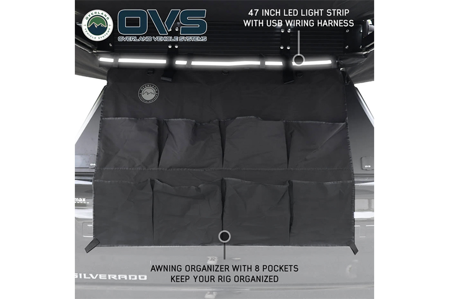 Overland Vehicle Systems XD Nomadic 315 Degree Awning - Black Fabric and Travel Cover 
