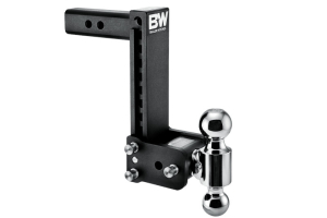 B&W Hitches Tow & Stow 2in Dual Ball Receiver Hitch, Black, 9in Drop-9.5in Rise