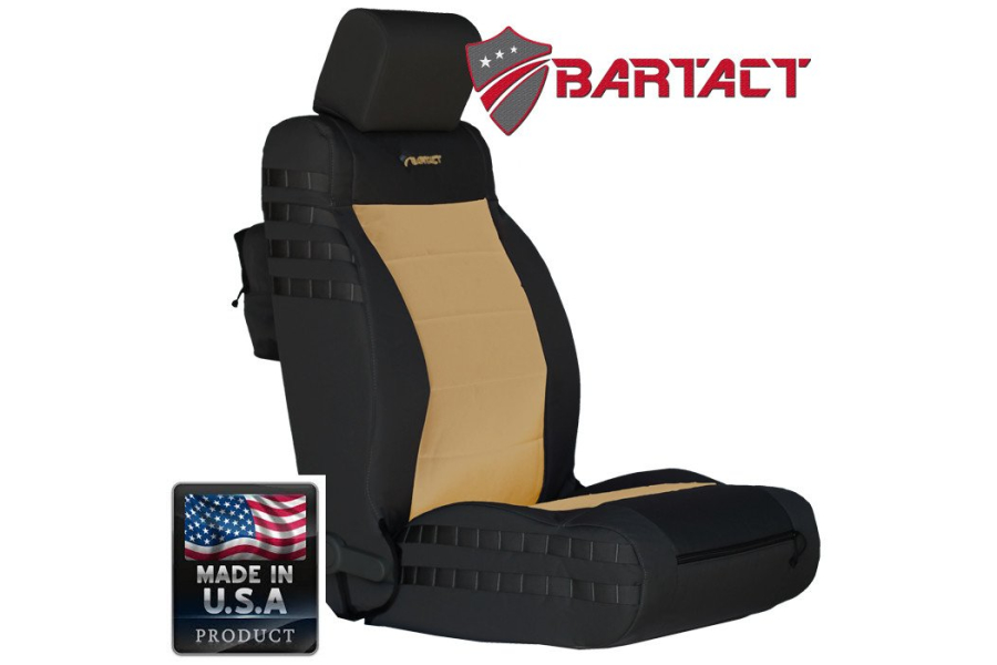 Jeep JK 200710 Bartact Tactical Series Front Seat Covers BlackKhaki