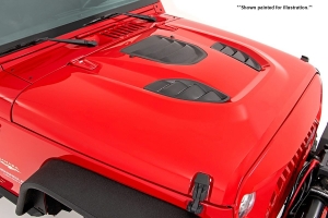 Rough Country Vented Performance Hood - Black Primer - JK