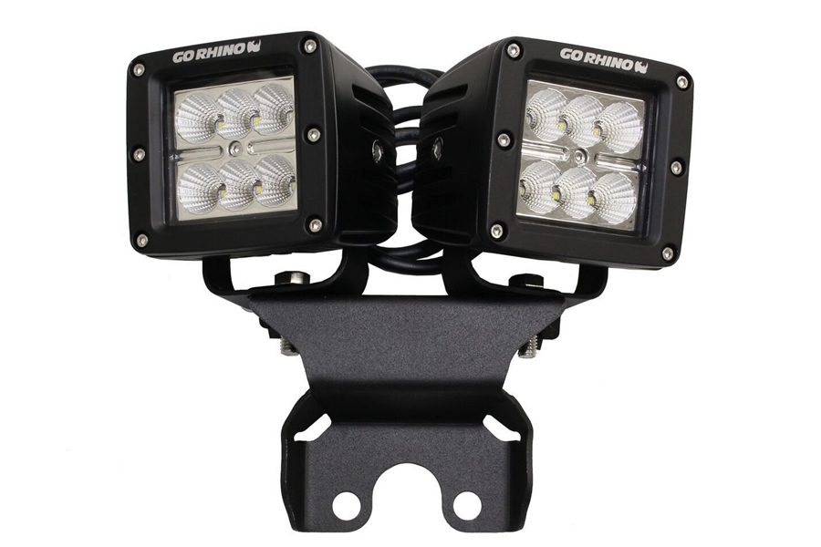 Go Rhino Dual 3in LED Cube Hard Top Rear Light Mounts - Pair - JT/JL