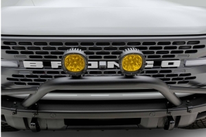 ZROADZ Prerunner Baja Bar Mid-Length Hoop Kit w/ 4in Round LED Pod Lights - Amber - Bronco 2021+