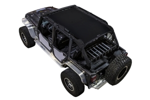 SpiderWebShade Front and Rear Rancho Rock Gear Tube Door ShadeSkins - Grey - JK 4Dr