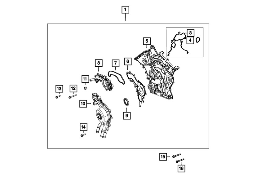 Mopar Chain Case Cover Gasket Kit - JL/JT