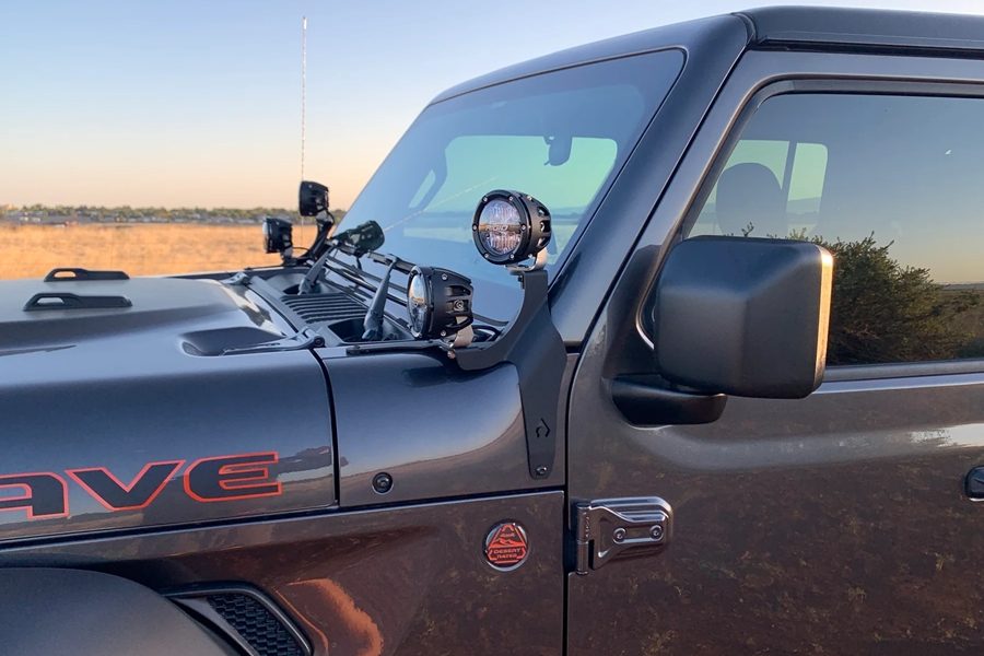 Artec Industries A-Pillar Dual Surface Light Mounts - Black - JT Mojave / JL 392