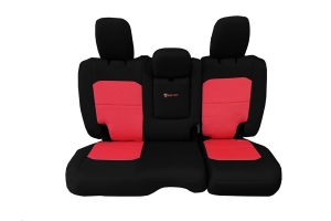 Bartact Tactical Rear Seat Cover w/Fold Down Armrest Black/Red - JL 4dr