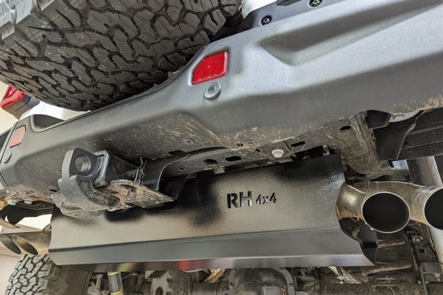 Rock Hard 4x4 Aluminum Muffler Skid Plate - JL 392