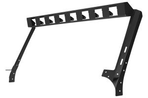 Go Rhino WLF Windshield Light Mount Frame - Eight 3in Cube Lights - Textured Black - JK