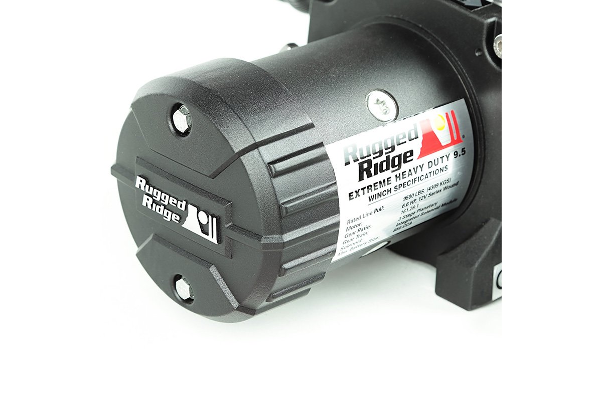 Rugged Ridge Winch, 9500 LBS, Synthetic Rope, Waterproof