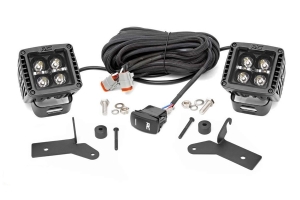 Rough Country 2in Black-Series LED Lower Windshield Kit w/ Amber DRL - JT/JL except Moab Models