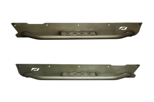 Motobilt Full Length Rocker Guards w/ Step - Bare Steel  - TJ 