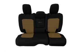 Bartact Tactical Rear Seat Cover w/Fold Down Armrest Black/Coyote - JL 4dr