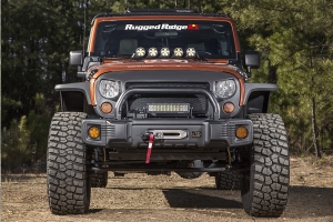 Rugged Ridge Spartacus Stubby Bumper, Black  - JK