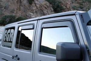 EGR USA In-Channel Window Visors, Front & Rear Set, Matte Black  - JK 4dr