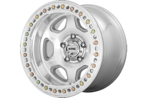 KMC Wheels HEX Series Beadlock Wheel, 17x9 5x5 - Machined - JT/JL/JK