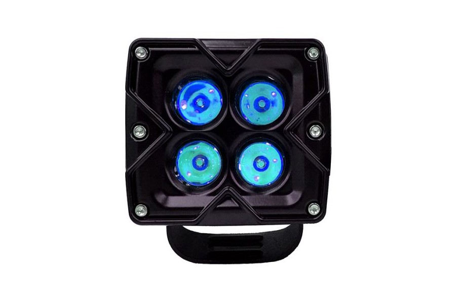 Quake LED 3in 20W  Flood  Reflector Work Light w/RGB Accent - Single