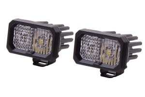  Diode Dynamics Stage Series C2 2in Sport White Combo LED Pods, Amber Backlight - Pair