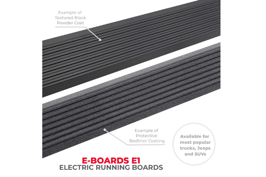 Go Rhino E-Board E1 Electric Running Board Kit, Bedliner Coating - Bronco 2dr 2021+
