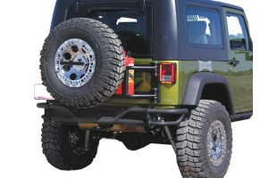 OR-Fab Rear Tire Carrier w/Jerry Cans Mounts Bike Black