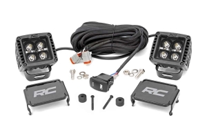 Rough Country 2in Black Series LED Cube Easy-Mount Kit - White DRL - JT/JL