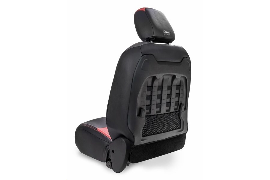 PRP Front Seat Covers w/Molle, Pair, Black w/Red Stitch - JL 2dr Rubicon