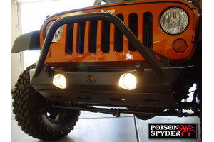 Poison Spyder Brawler Lite Front Bumper w/ Brawler Bar and Tabs Black - JK