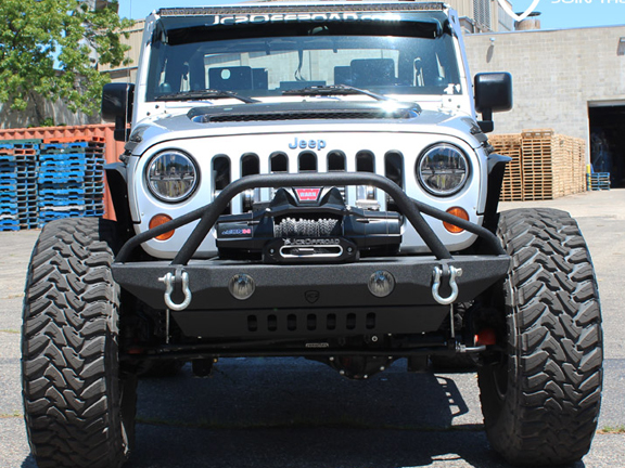 JCR Offroad Defender Mid Width Front Winch Bumper w/Tubework Bare