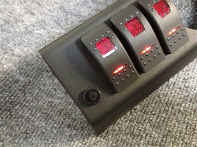 sPOD 6 Switch 2-1/16in empty gauge hole dual lit led switches Blue - JK