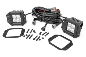 Rough Country 2in Square Flush Mount Cree LED Lights, Pair - Amber 